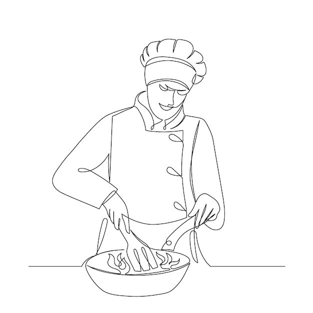 Ilustración de dibujo de chef dibujado a mano