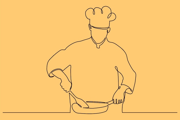 Ilustración de dibujo de chef dibujado a mano