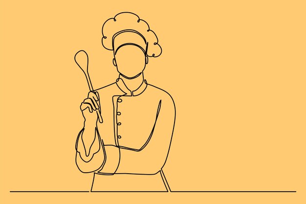 Ilustración de dibujo de chef dibujado a mano