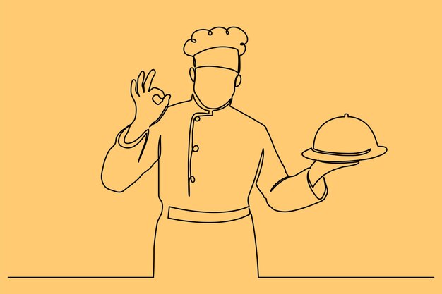 Ilustración de dibujo de chef dibujado a mano