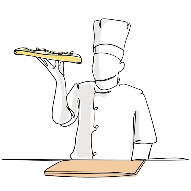 Ilustración de dibujo de chef dibujado a mano