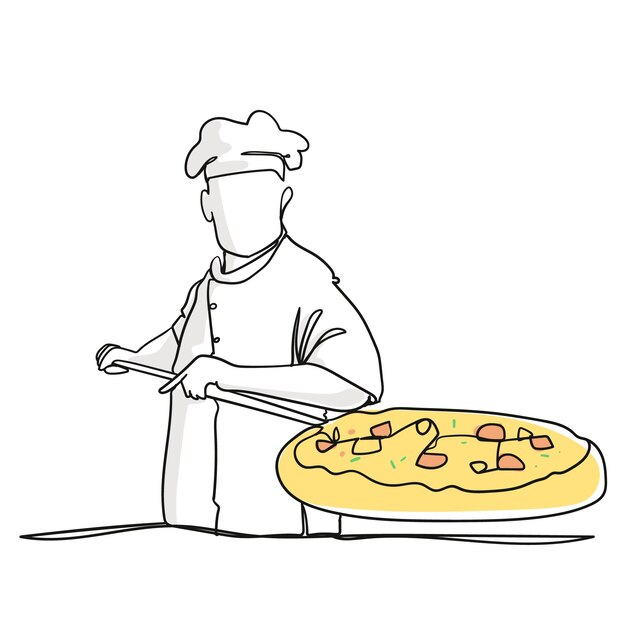Ilustración de dibujo de chef dibujado a mano
