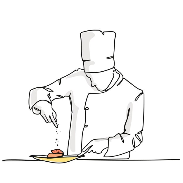 Ilustración de dibujo de chef dibujado a mano