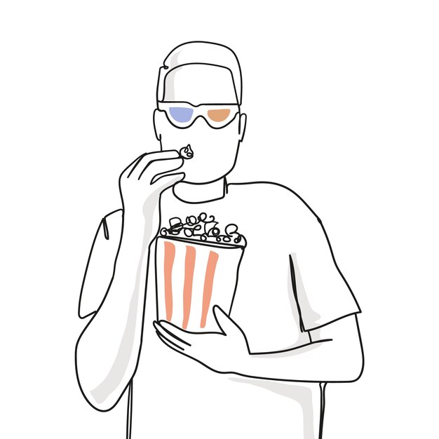 Ilustración de dibujo de cine dibujada a mano