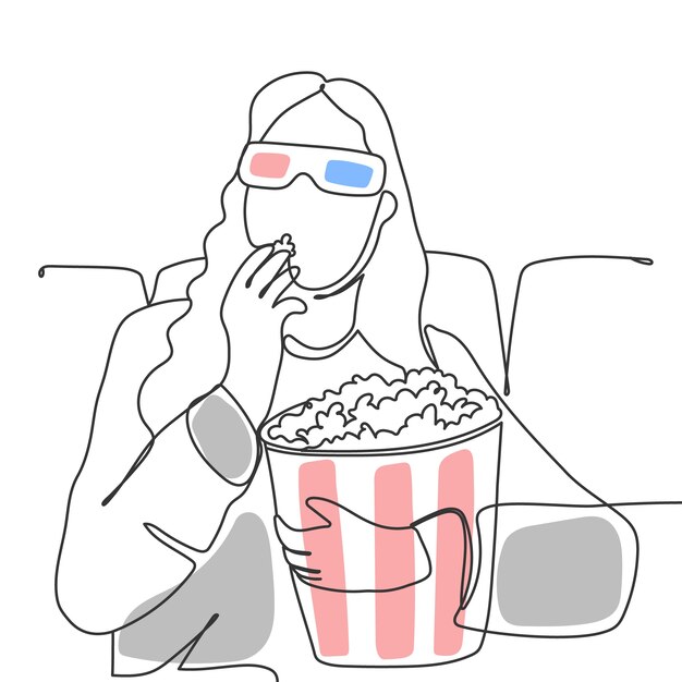 Ilustración de dibujo de cine dibujada a mano