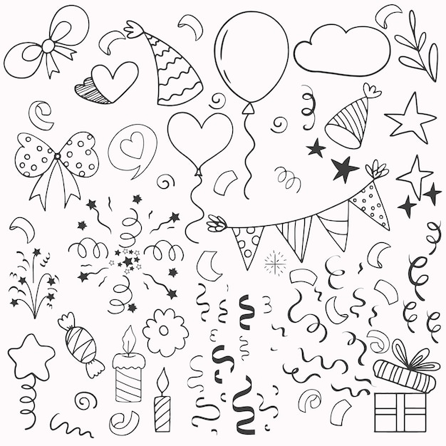 Ilustración de dibujo de confeti dibujado a mano