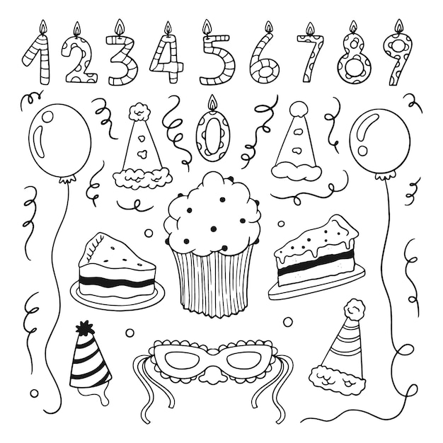 Ilustración de dibujo de confeti dibujado a mano