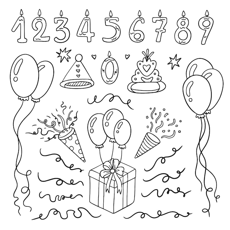 Vector gratuito ilustración de dibujo de confeti dibujado a mano
