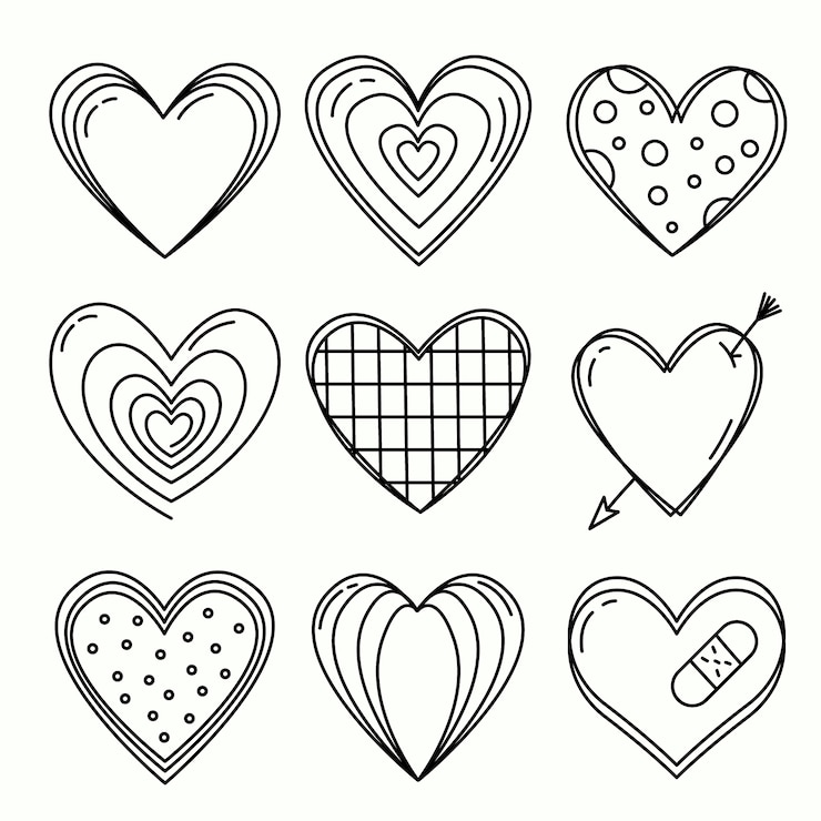 Vector gratuito ilustración de dibujo de corazón dibujado a mano