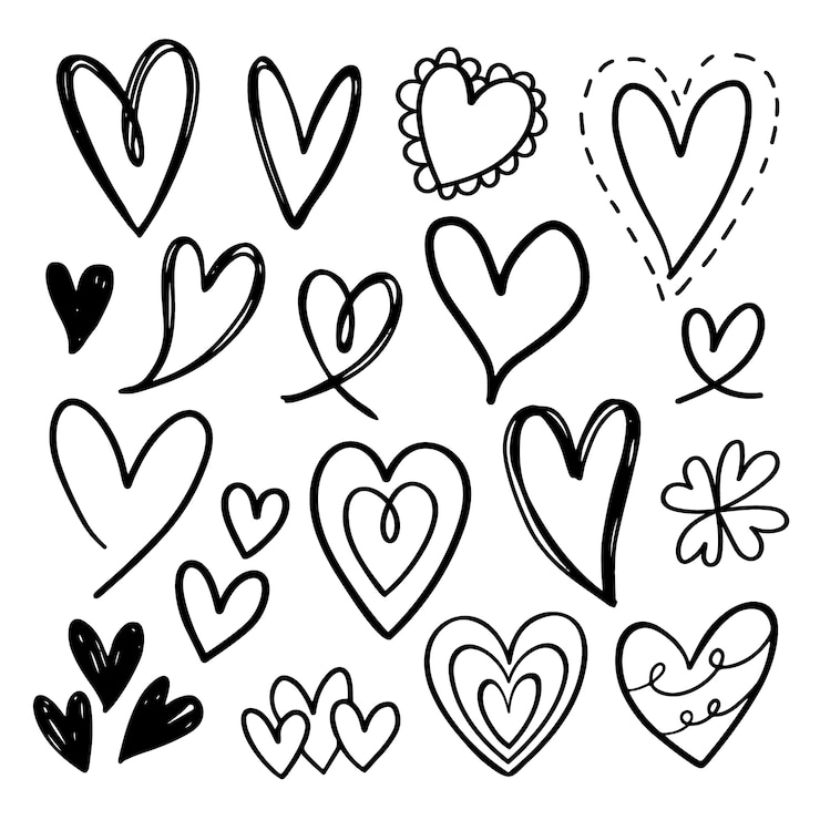 Vector gratuito ilustración de dibujo de corazón dibujado a mano
