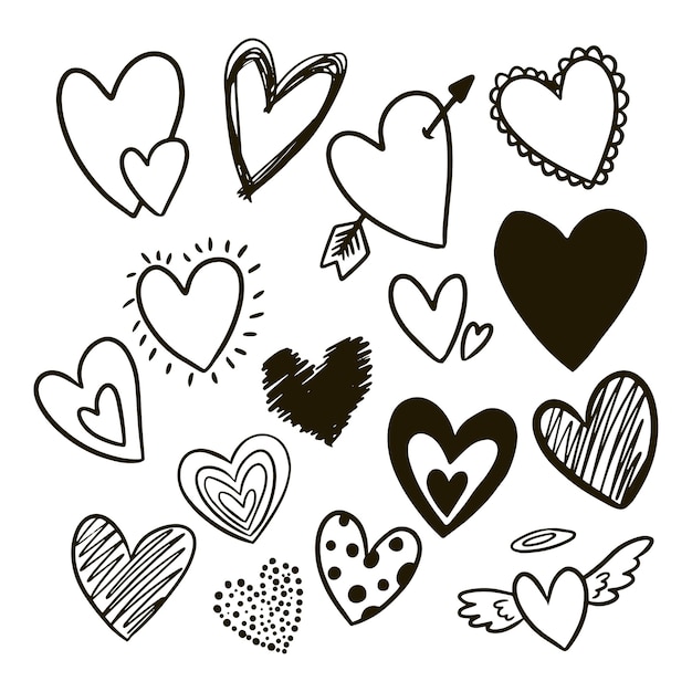 Ilustración de dibujo de corazón dibujado a mano