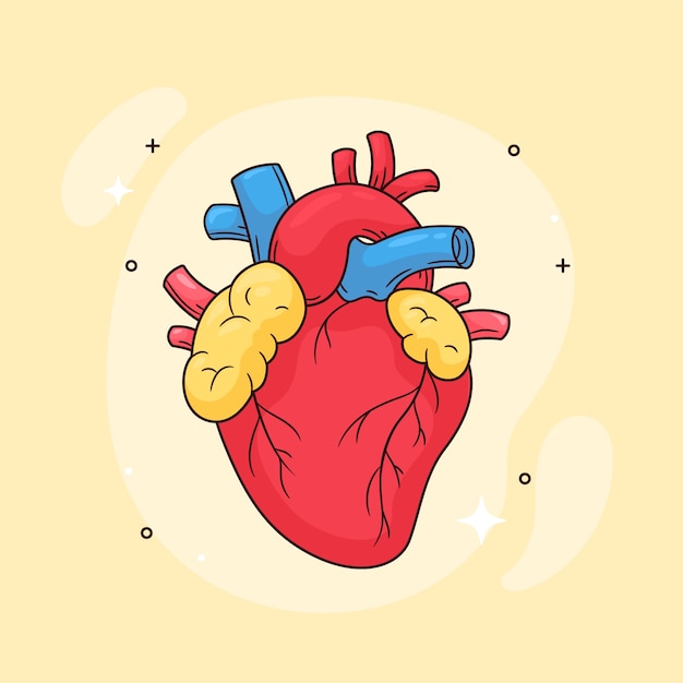 Vector gratuito ilustración de dibujo de corazón dibujado a mano