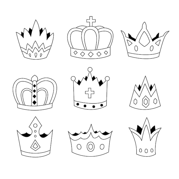 Ilustración de dibujo de corona dibujada a mano