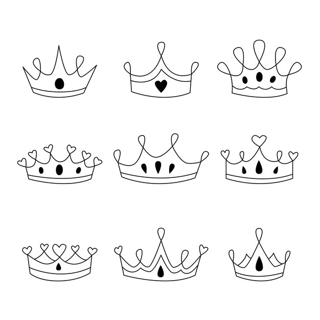 Ilustración de dibujo de corona dibujada a mano