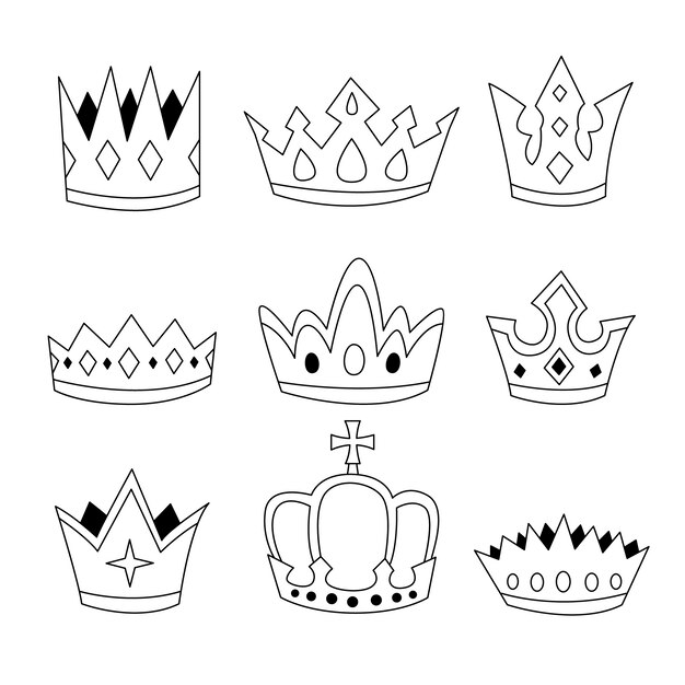 Ilustración de dibujo de corona dibujada a mano