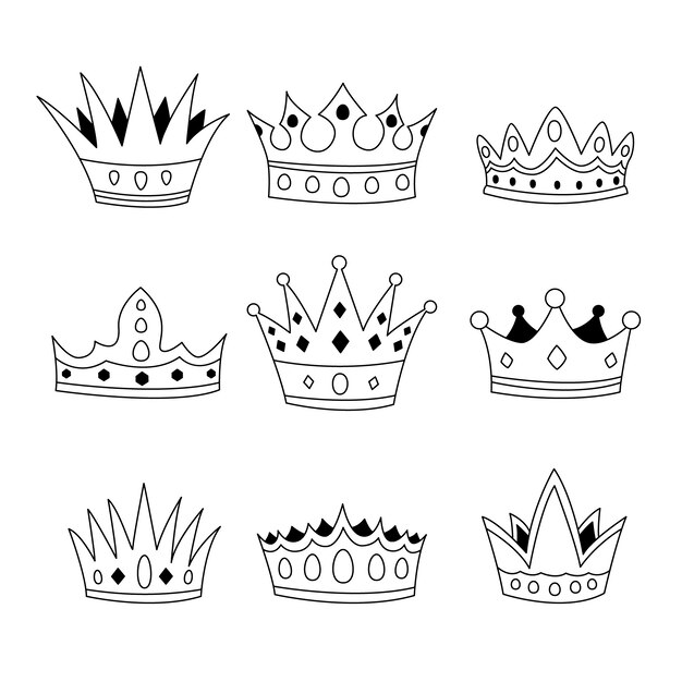 Ilustración de dibujo de corona dibujada a mano