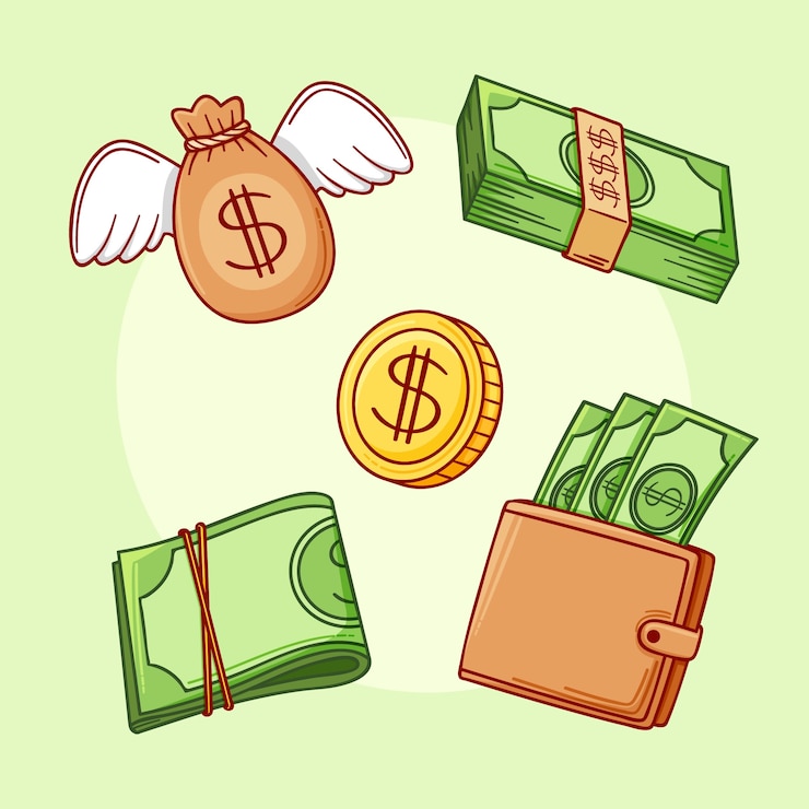 Vector gratuito ilustración de dibujo de dinero dibujado a mano