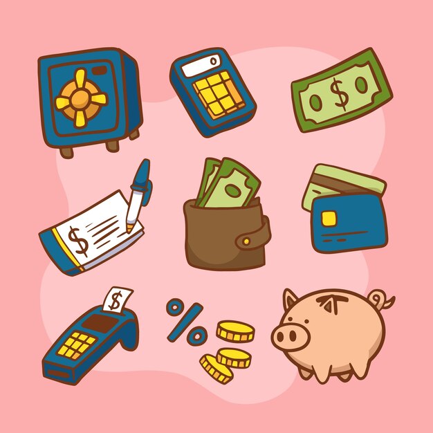 Ilustración de dibujo de dinero dibujado a mano