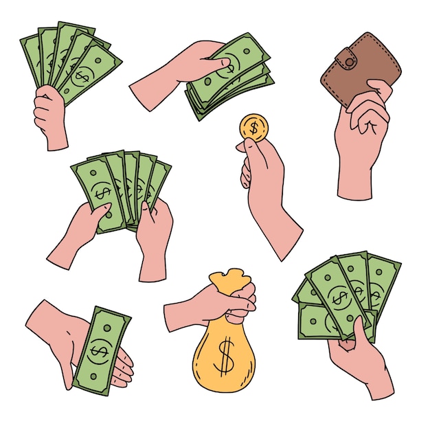 Vector gratuito ilustración de dibujo de dinero dibujado a mano