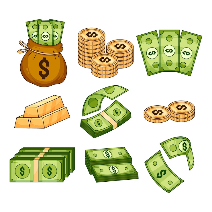Vector gratuito ilustración de dibujo de dinero dibujado a mano