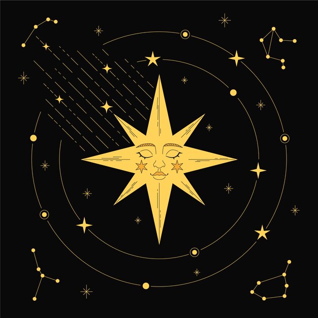 Ilustración de dibujo de estrella fugaz