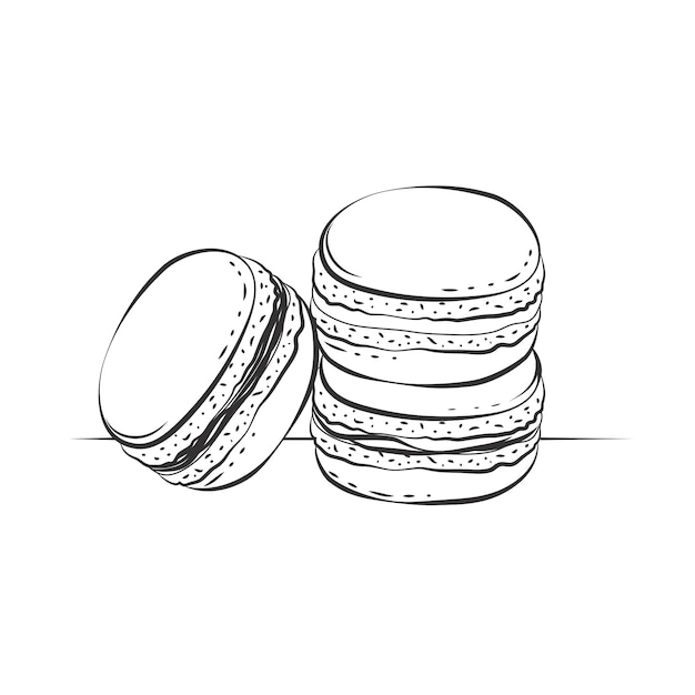 Ilustración de dibujo de macarrón dibujado a mano