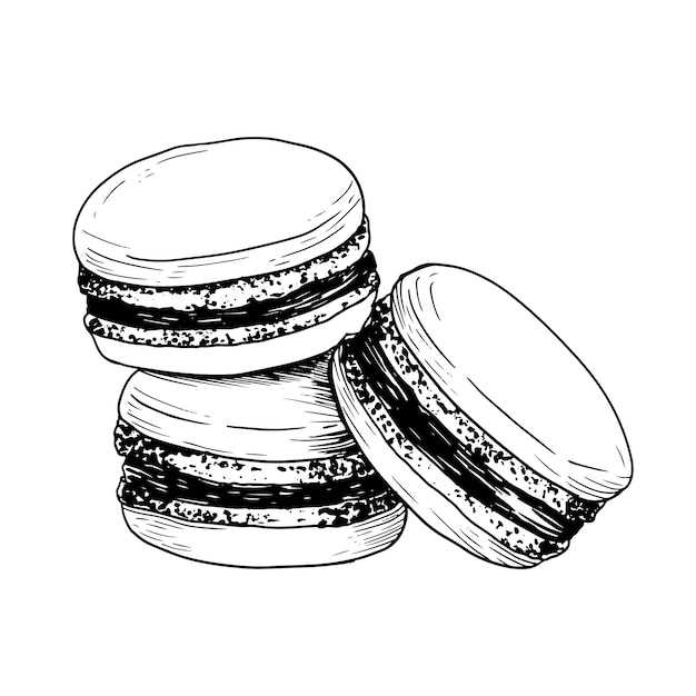Ilustración de dibujo de macarrón dibujado a mano