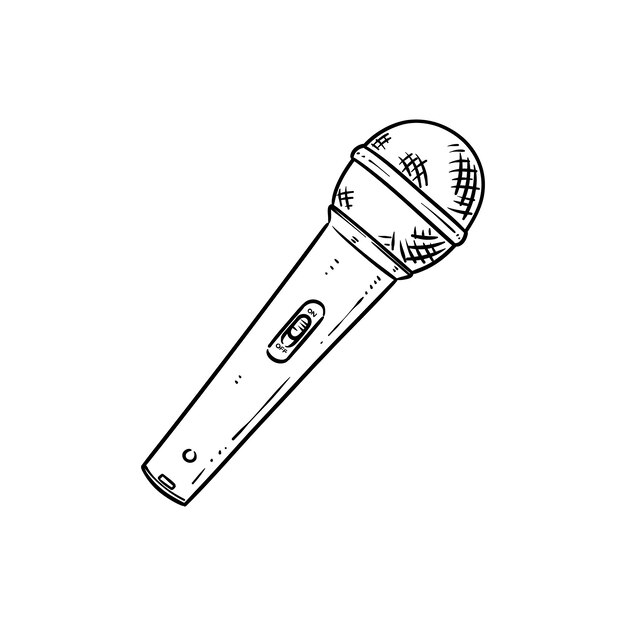 Ilustración de dibujo de micrófono dibujado a mano
