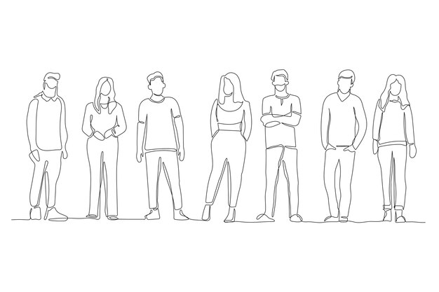 Ilustración de dibujo de multitud dibujada a mano