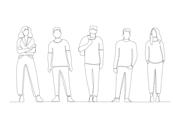Ilustración de dibujo de multitud dibujada a mano