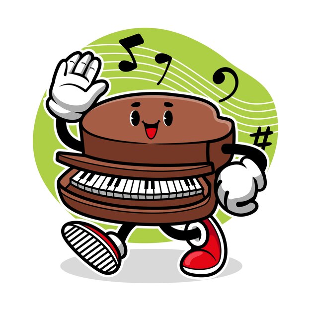 Ilustración de dibujo de piano dibujado a mano