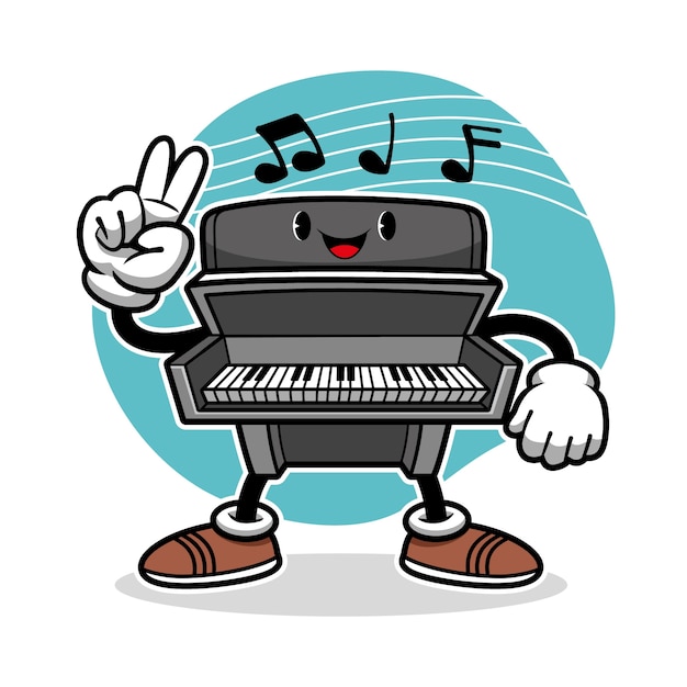 Ilustración de dibujo de piano dibujado a mano