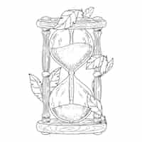 Vector gratuito ilustración de dibujo de reloj de arena dibujada a mano