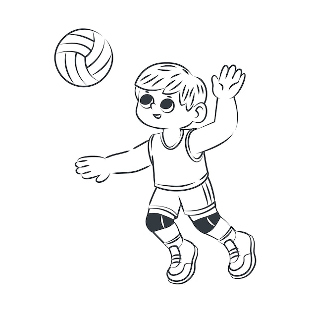 Vector gratuito ilustración de dibujo de voleibol dibujado a mano