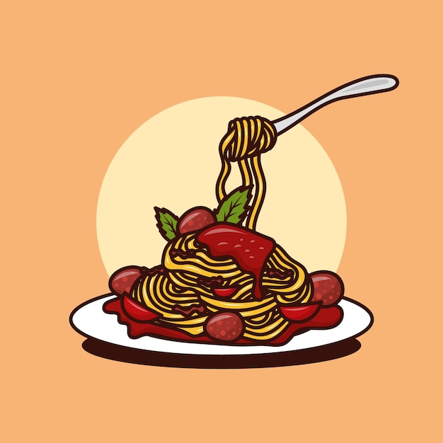 Ilustración de dibujos animados de alimentos dibujados a mano