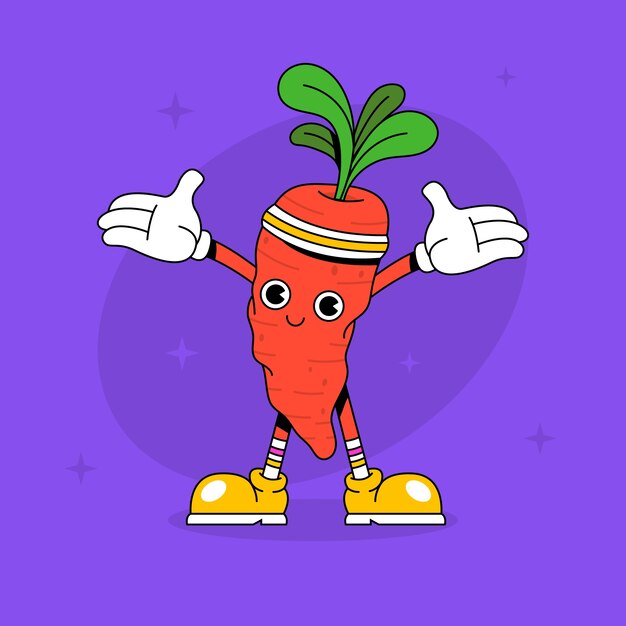 Ilustración de dibujos animados de alimentos dibujados a mano