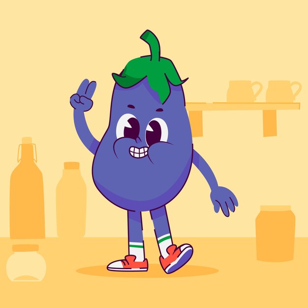 Ilustración de dibujos animados de alimentos dibujados a mano