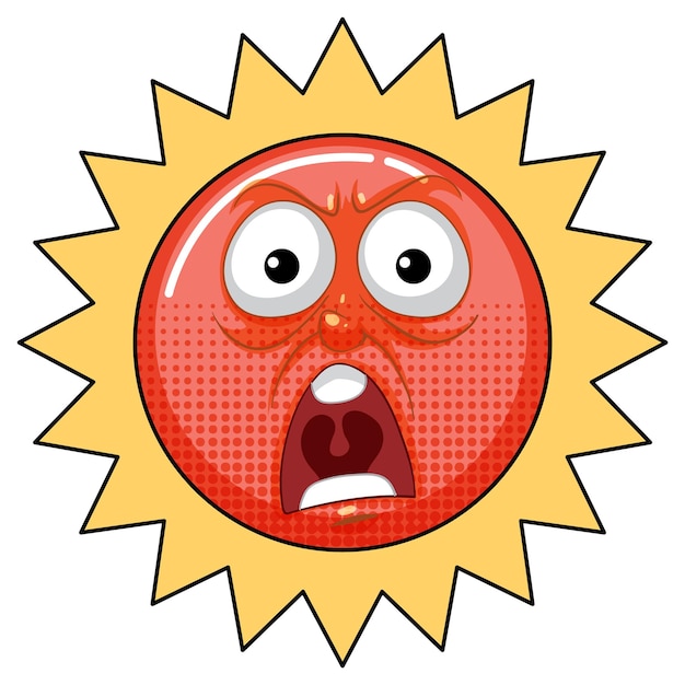 Ilustración de dibujos animados de Angry Sun