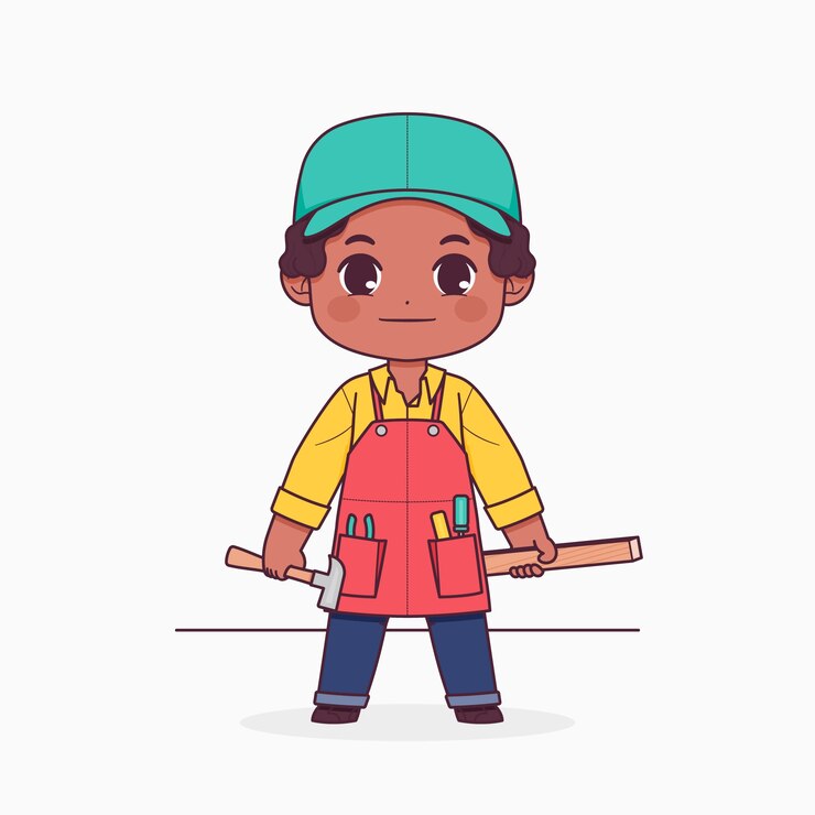 Vector gratuito ilustración de dibujos animados de artesano dibujada a mano