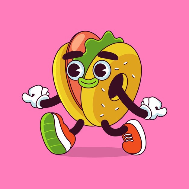 Ilustración de dibujos animados de bagel dibujados a mano