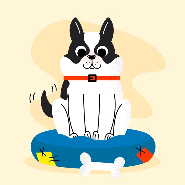 Ilustración de dibujos animados de bulldog dibujados a mano