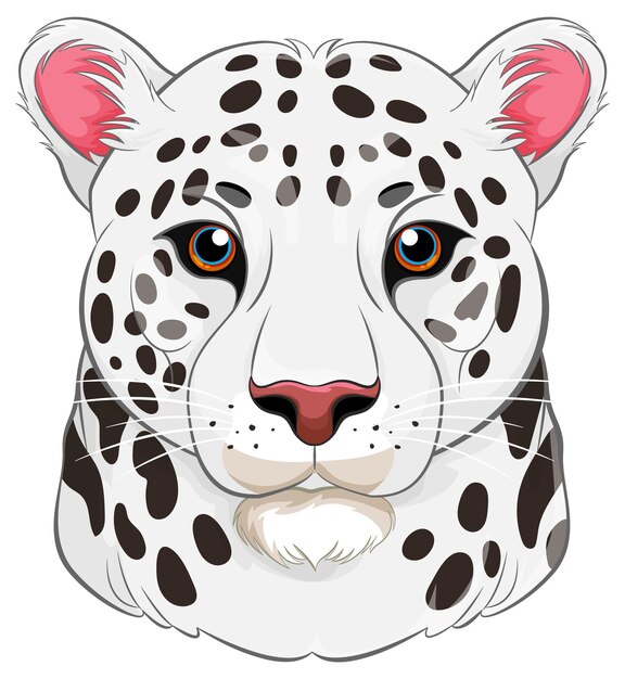 Ilustración de dibujos animados de cabeza de tigre blanco