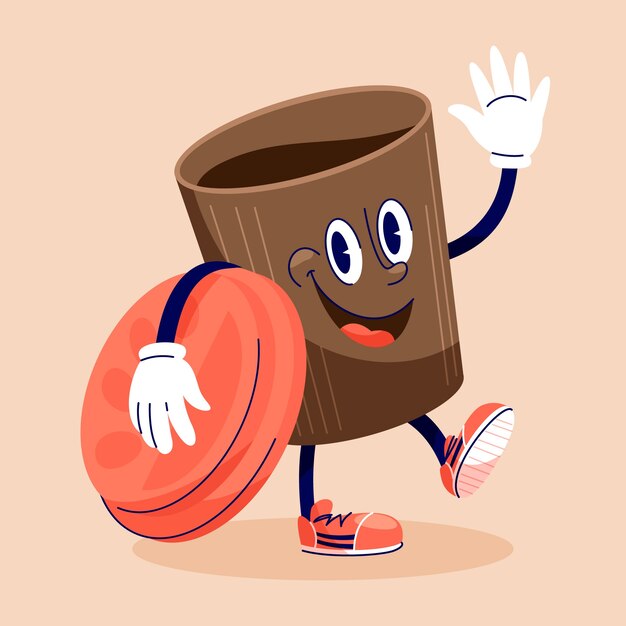 Ilustración de dibujos animados de café dibujado a mano
