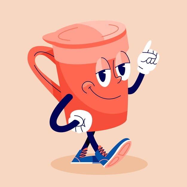 Ilustración de dibujos animados de café dibujado a mano