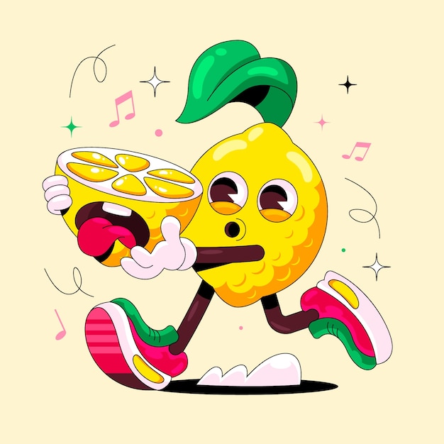 Ilustración de dibujos animados de cal dibujado a mano
