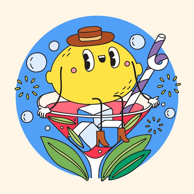 Ilustración de dibujos animados de cal dibujado a mano
