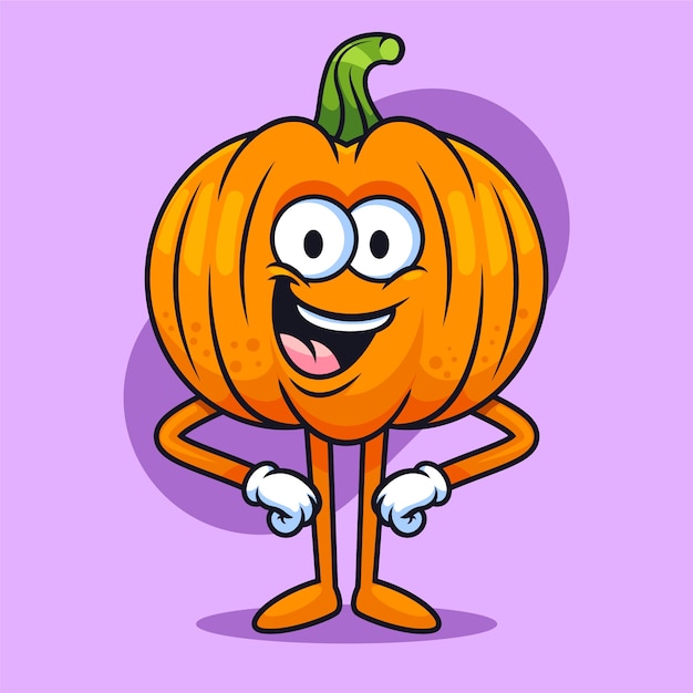 Ilustración de dibujos animados de calabaza dibujada a mano
