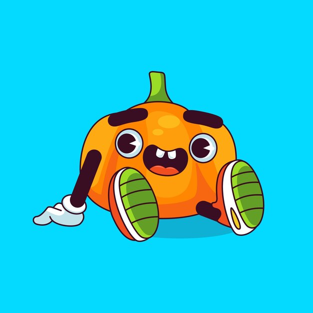 Ilustración de dibujos animados de calabaza dibujada a mano