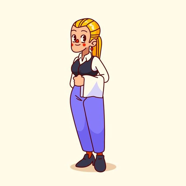 Ilustración de dibujos animados de camareros dibujados a mano