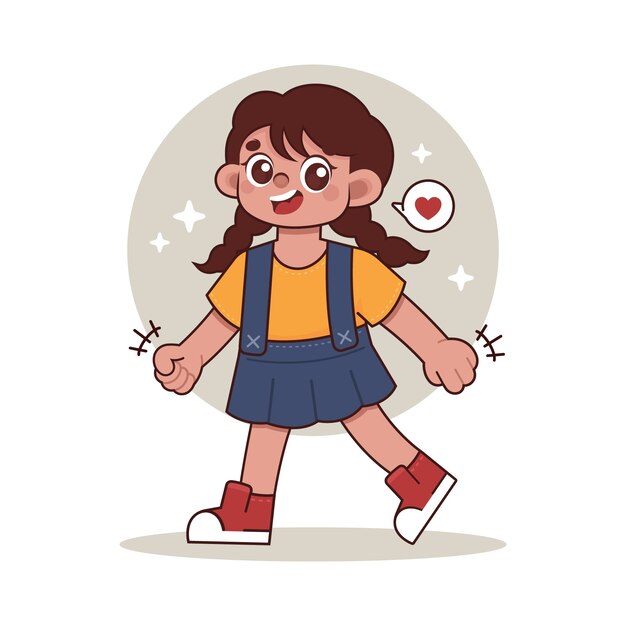 Ilustración de dibujos animados caminantes dibujados a mano